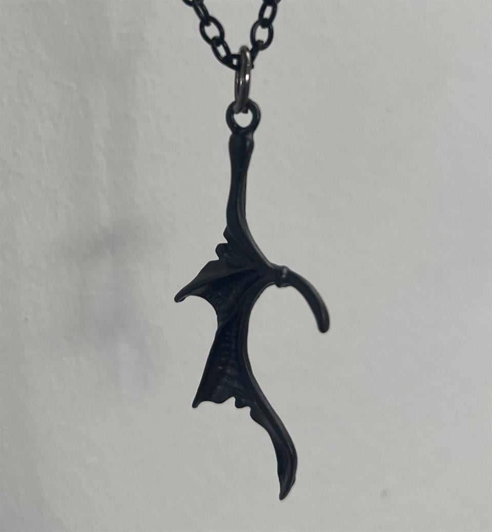 Black Single Wing Tasarım Unisex Kolye