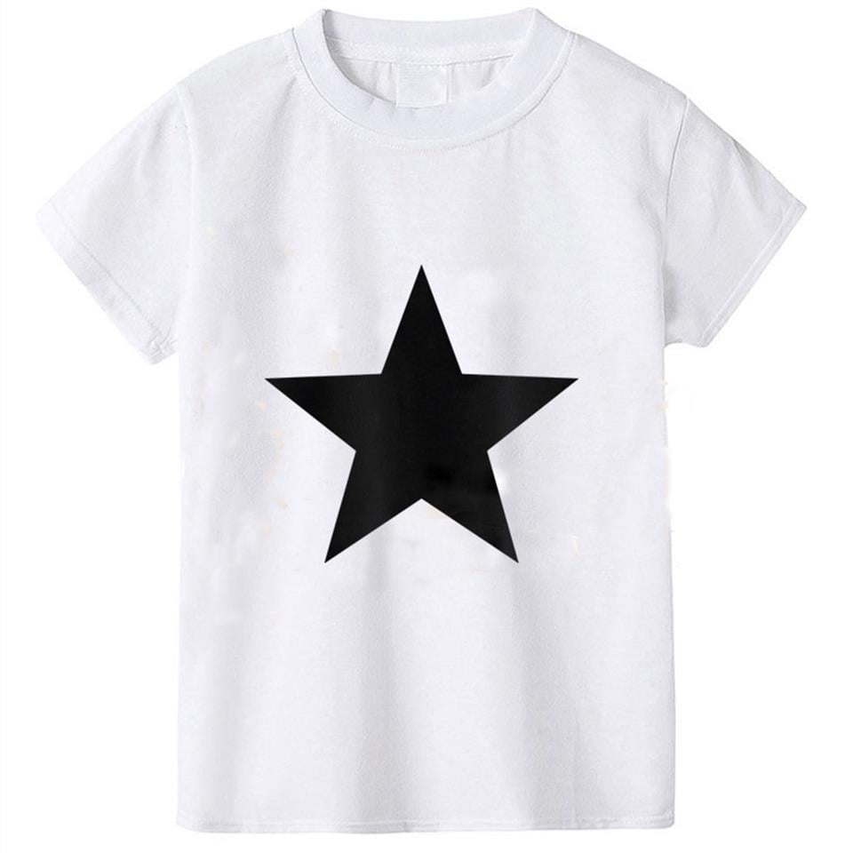 Black Star Baskılı Beyaz Çocuk T-shirt