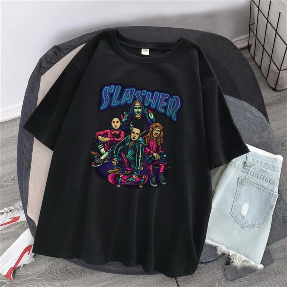 Blue Slasher Siyah Unisex Oversize T-shirt