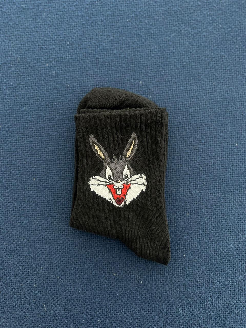 Bugs Bunny Unisex Siyah Kolej Çorap