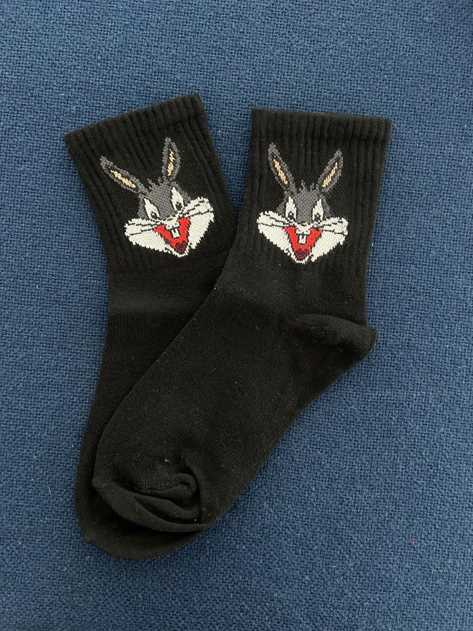 Bugs Bunny Unisex Siyah Kolej Çorap