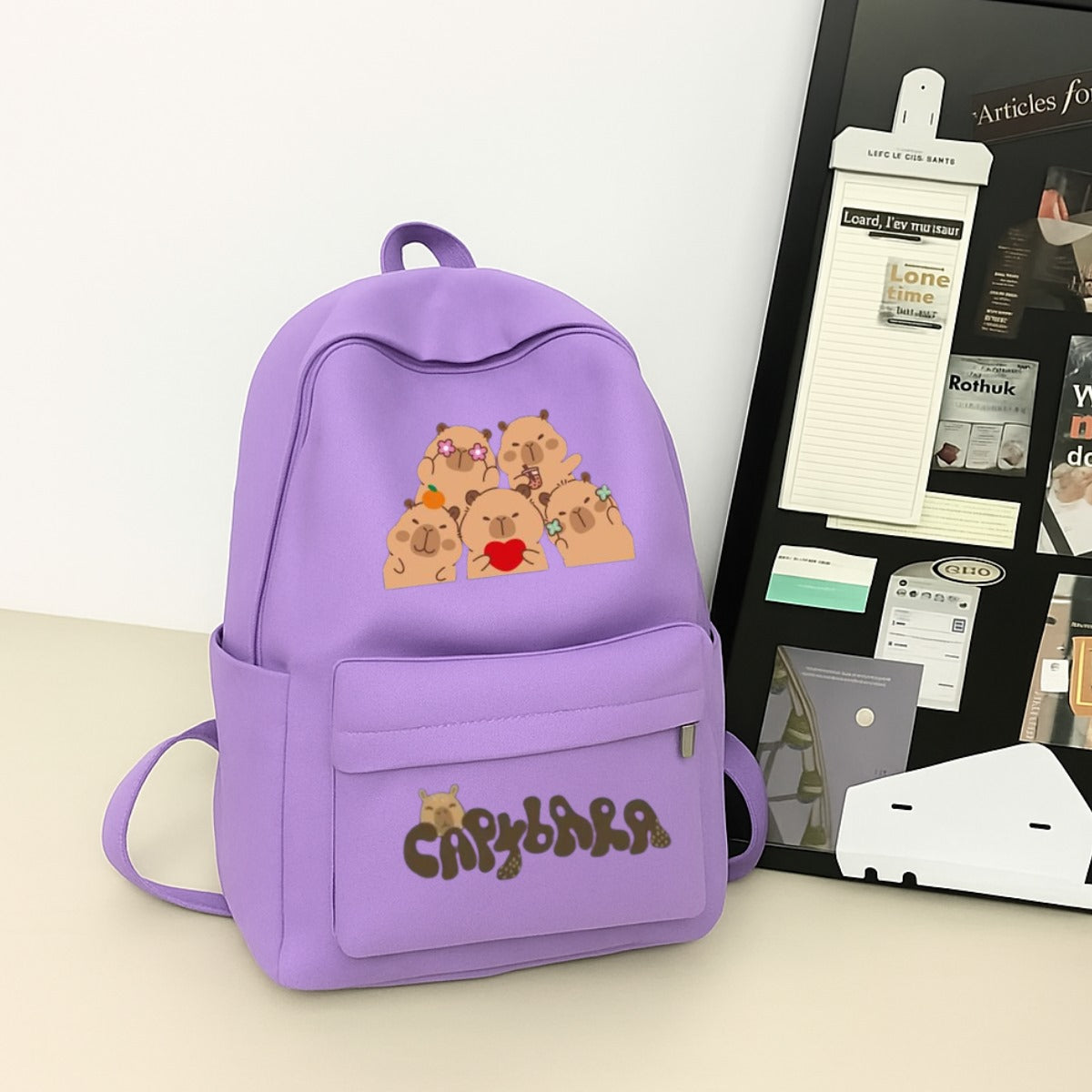 CapyBara Baskılı Renkli Unisex Okul Sırt Çantası