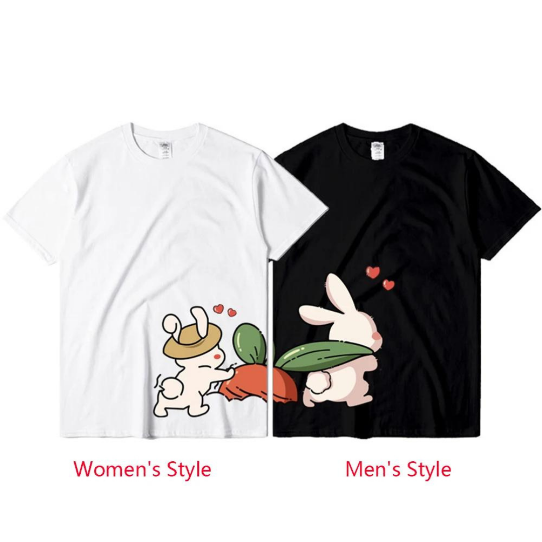 Çift Kombini Cute Rabbit Couple T-Shirt