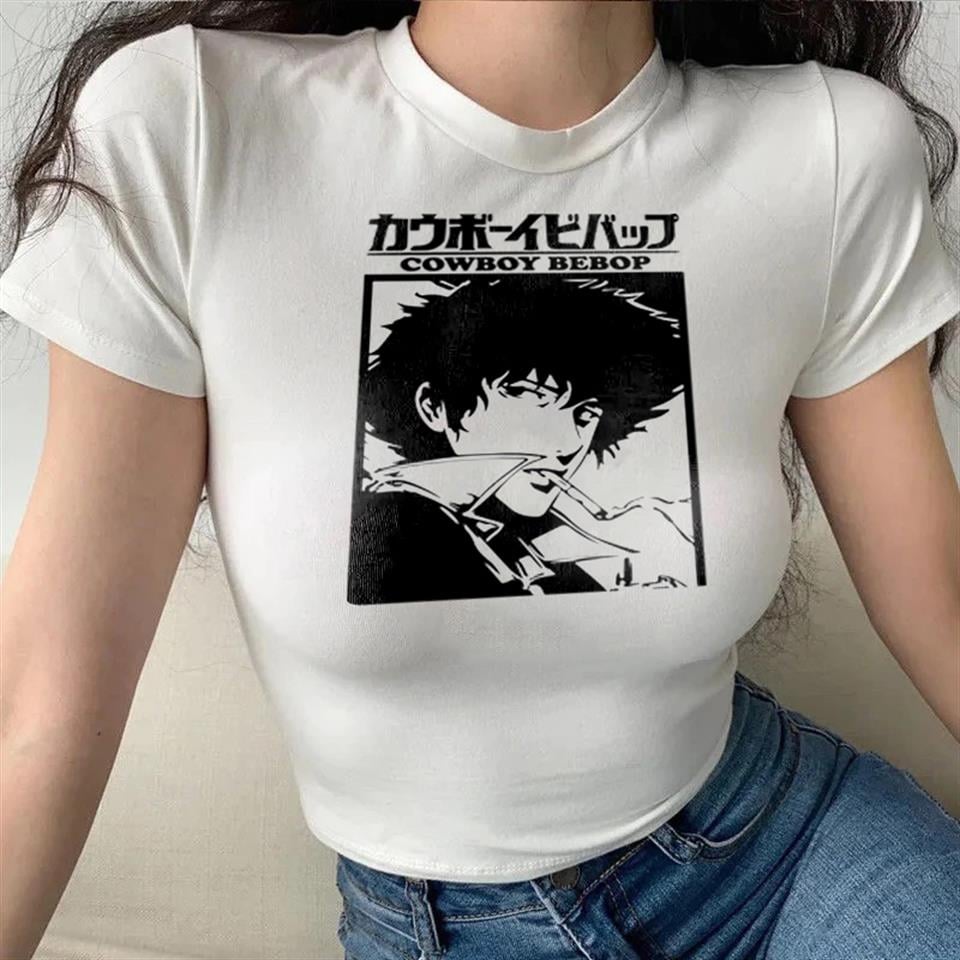 Cowboy Bebop Baskılı Siyah Crop