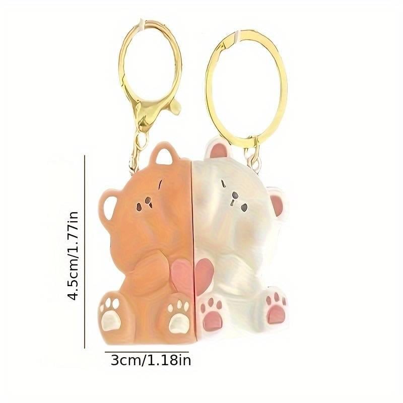 Cute Bear Çift Silikon Anahtarlık
