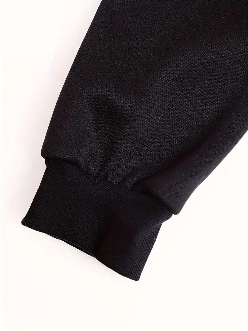 Cute Cat Baskılı Oversize Fermuarlı Siyah Unisex Kapüşonlu Hırka