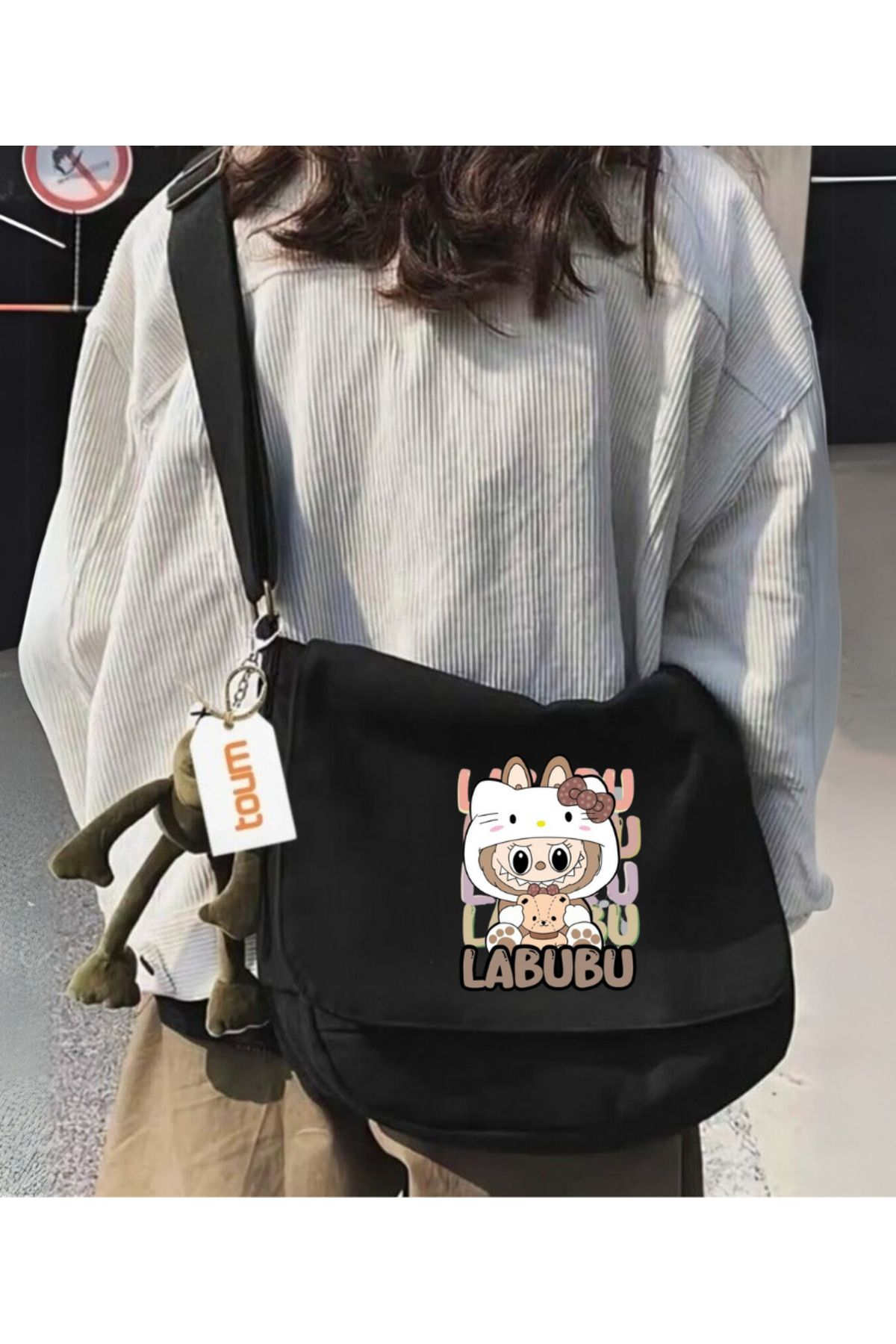 Cute Labubu Baskılı Unisex Postacı Çantası