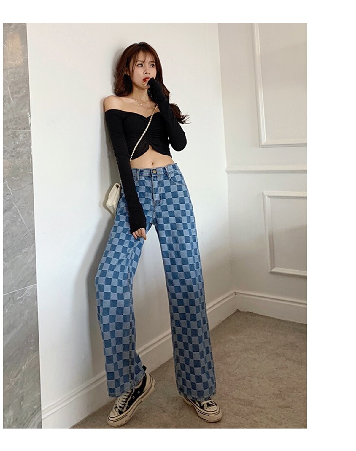 Dama Desen Unisex Açık Mavi Jean