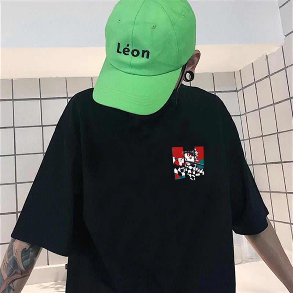 Demon Slayer Tanjiro Baskılı Siyah Unisex Oversize T-shirt