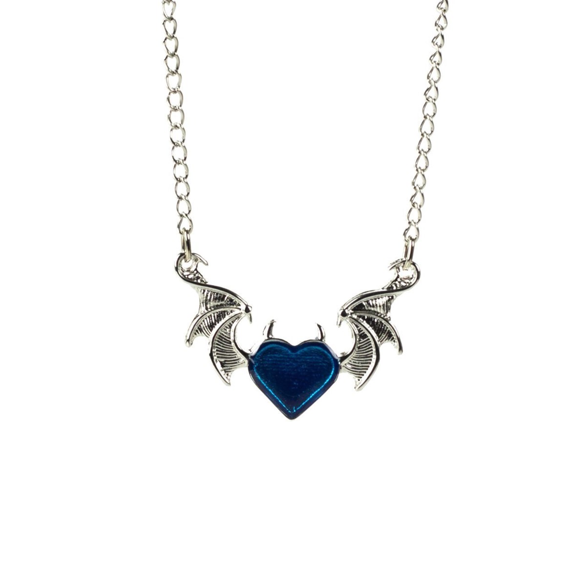 Devil Blue Heart Kolye