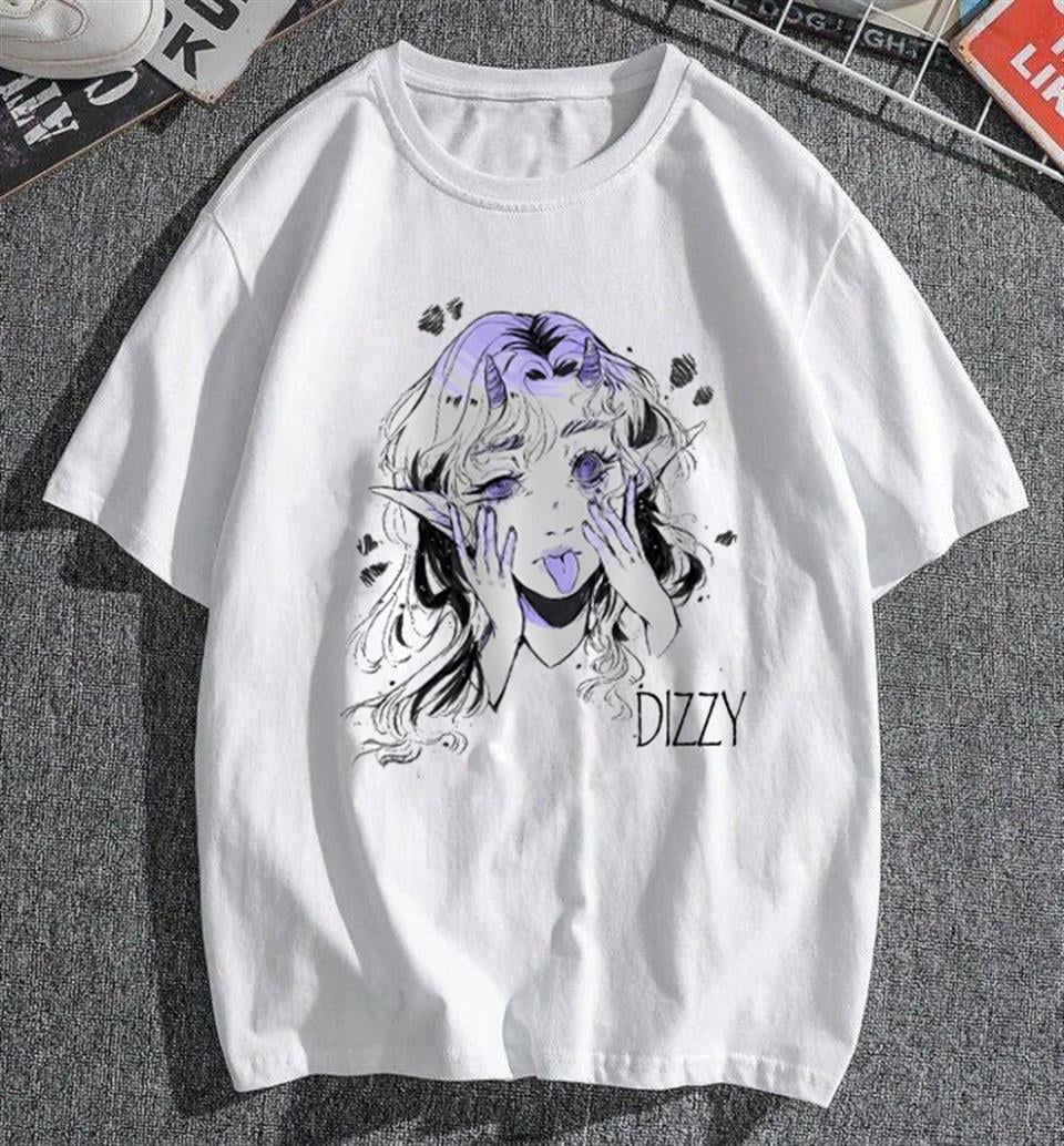Devil Girl Dizzy Beyaz Unisex Oversize T-shirt