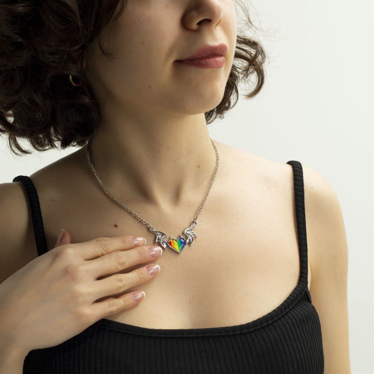 Devil Rainbow Heart Kolye