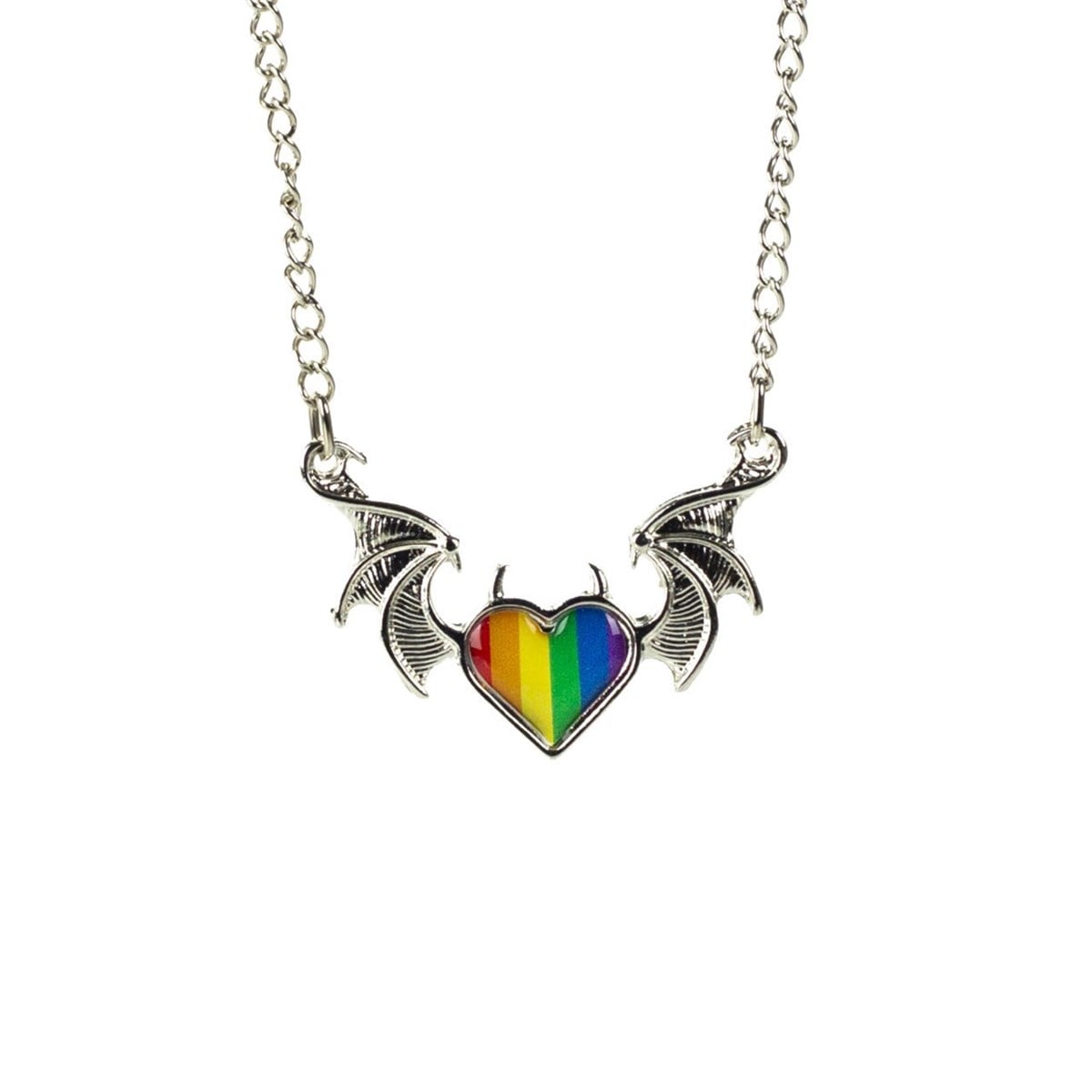 Devil Rainbow Heart Kolye