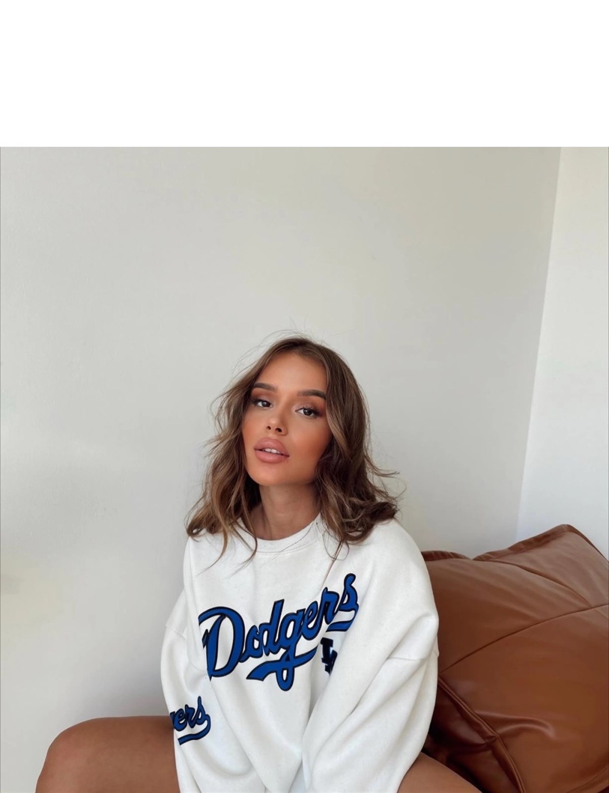 Dodgers Oversize Beyaz Sweatshirt