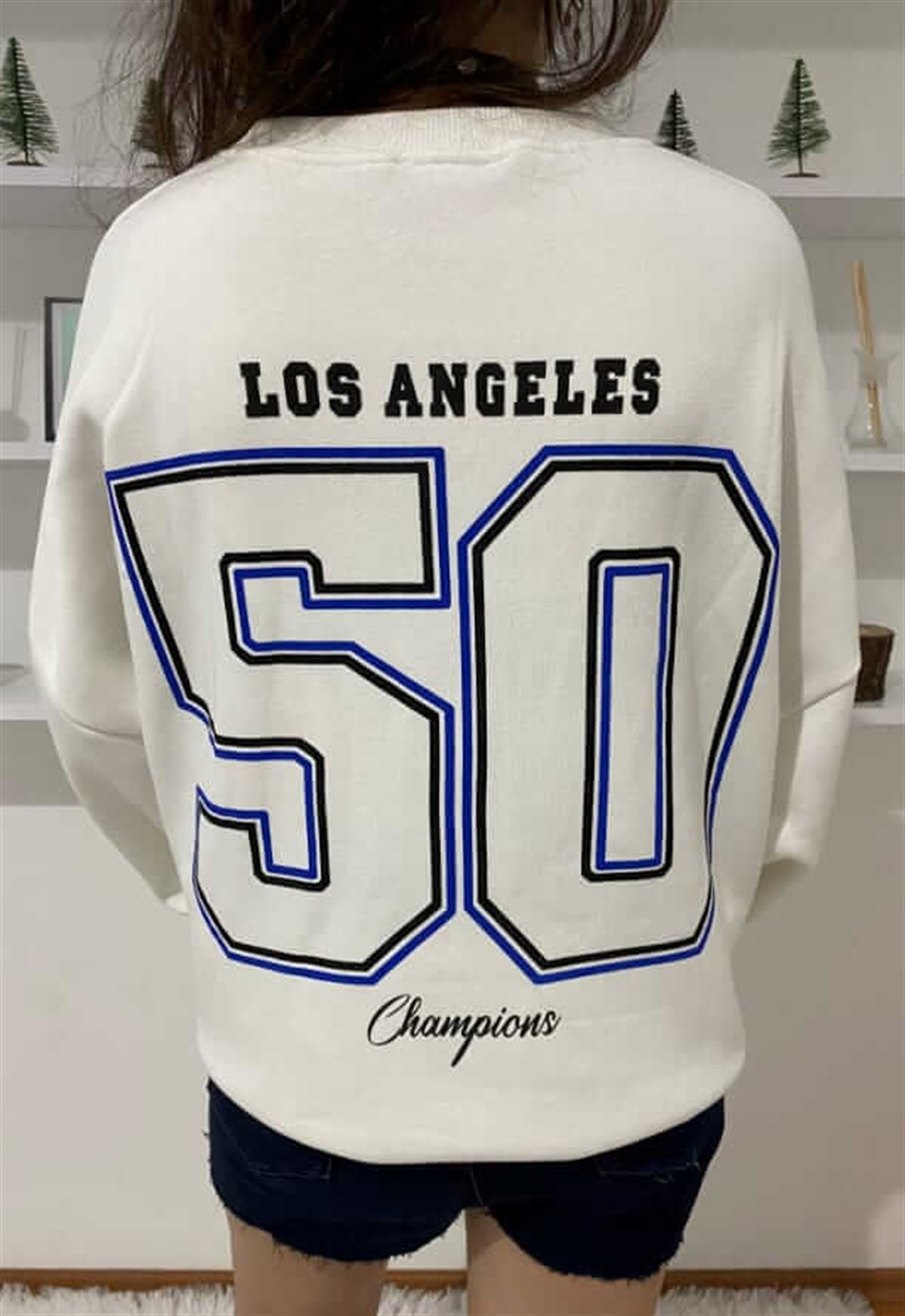Dodgers Oversize Beyaz Sweatshirt