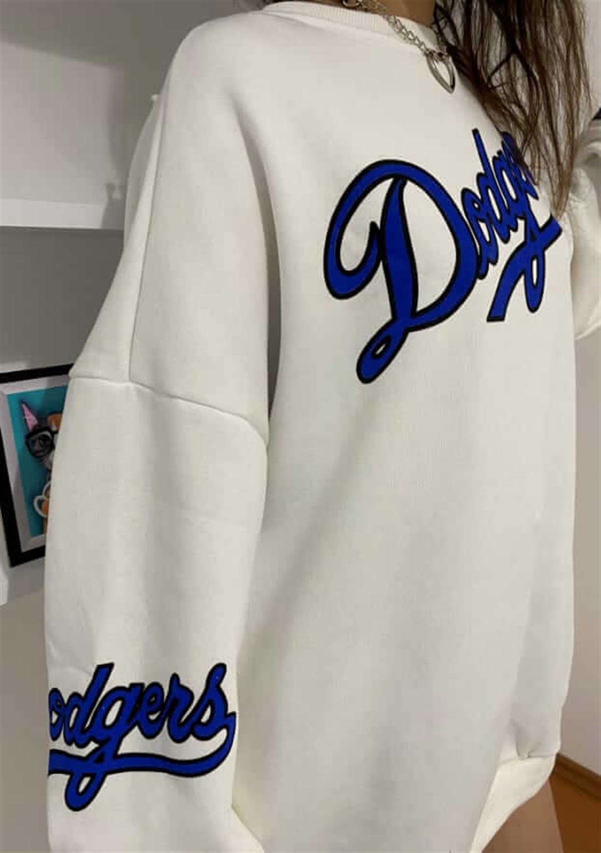 Dodgers Oversize Beyaz Sweatshirt