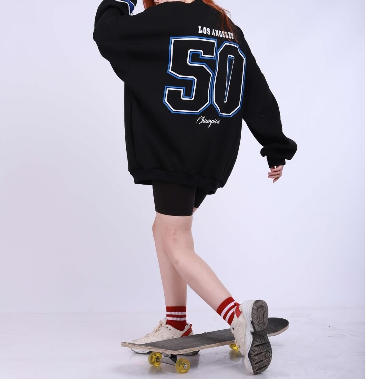 Dodgers Oversize Siyah Sweatshirt