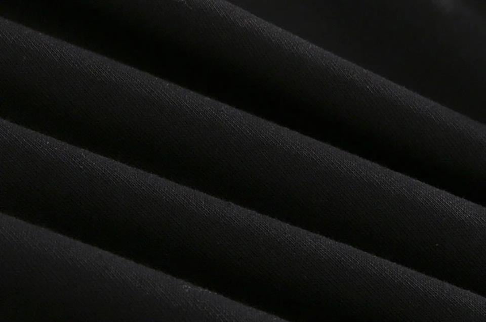 Don't Touch Baskılı Line Detail Unisex Oversize Bisiklet Yaka Siyah Sweatshirt