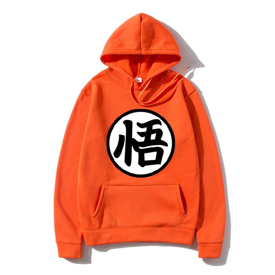 Dragon Ball Baskılı Turuncu Unisex Kapüşonlu Oversize Sweatshirt Hoodie