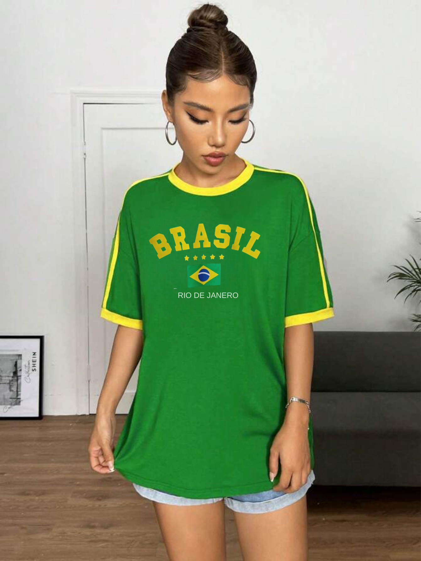 Extra Salaş Brasil Baskılı  (Unisex) T-Shirt