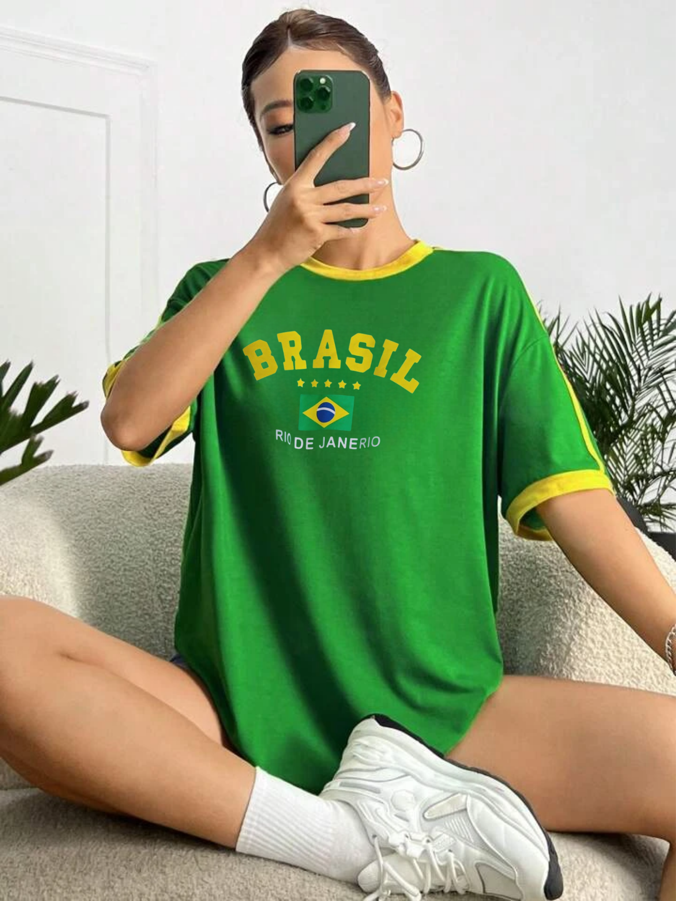 Extra Salaş Brasil Baskılı  (Unisex) T-Shirt