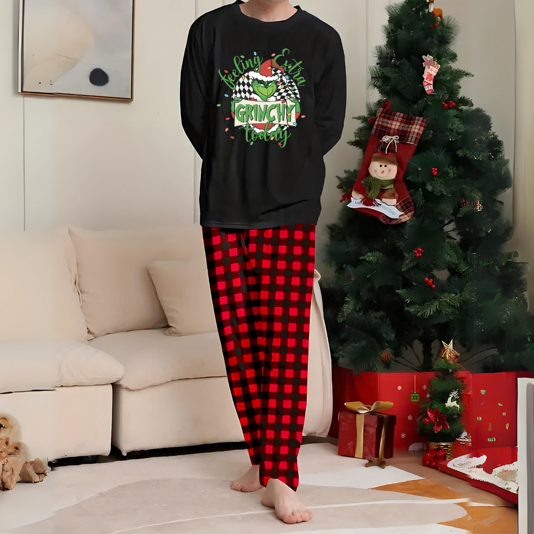 Feeling Grinch Extra Today Baskılı Siyah Unisex Oversize Alt Üst 2 Li Takım