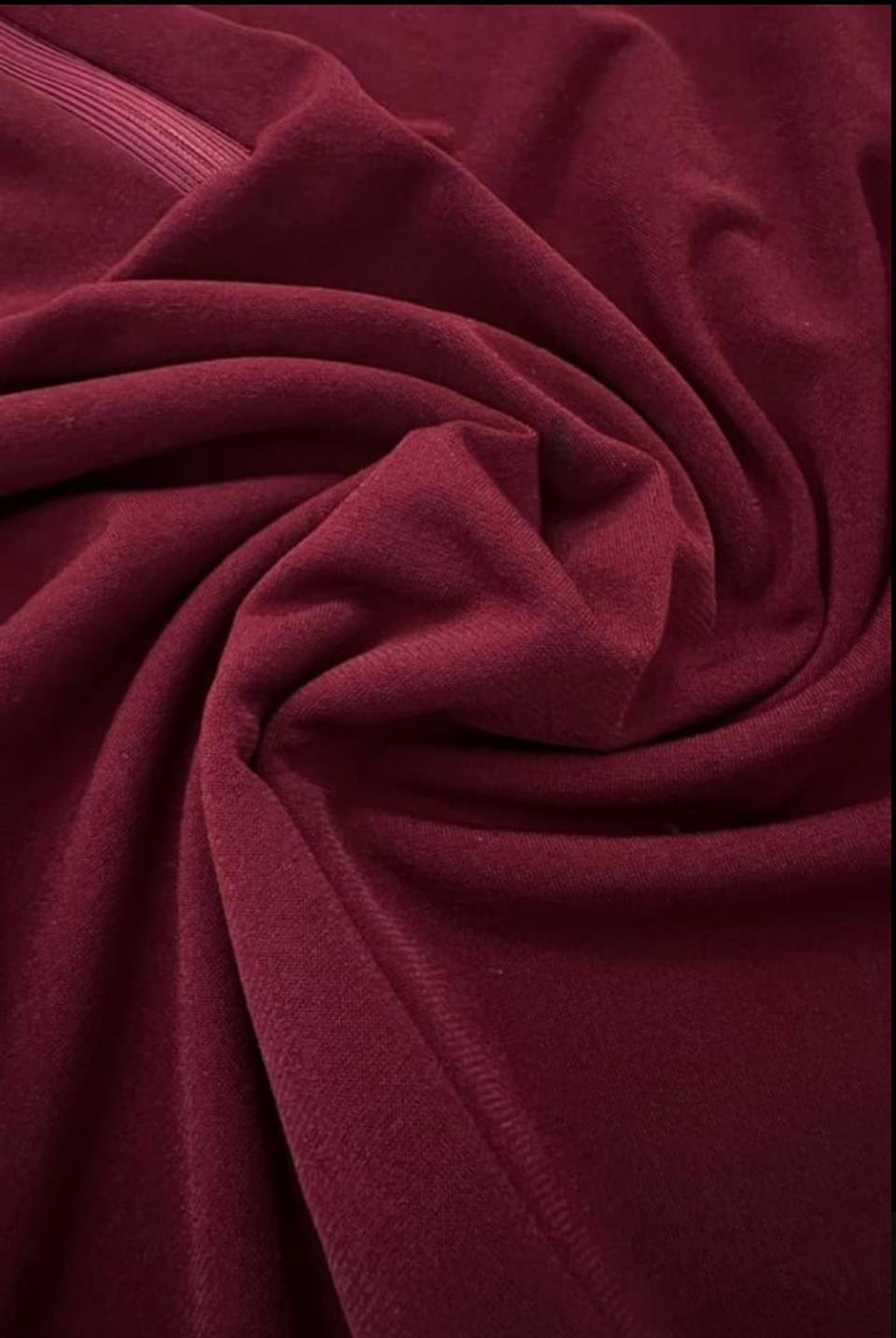 Fermuarlı Uzunkol Sandy Bluz Bordo
