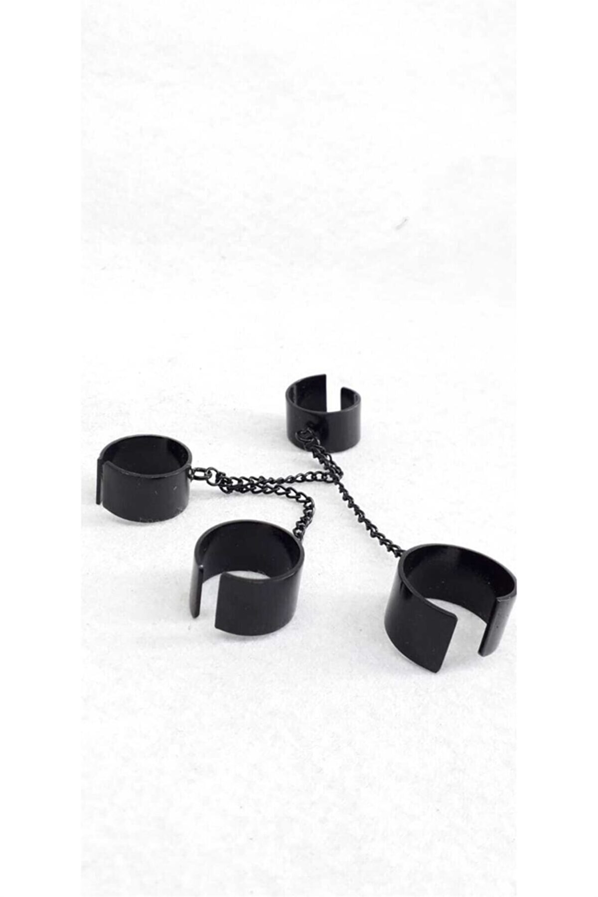Four Finger Chain Black Ayarlanabilir Dörtlü Yüzük