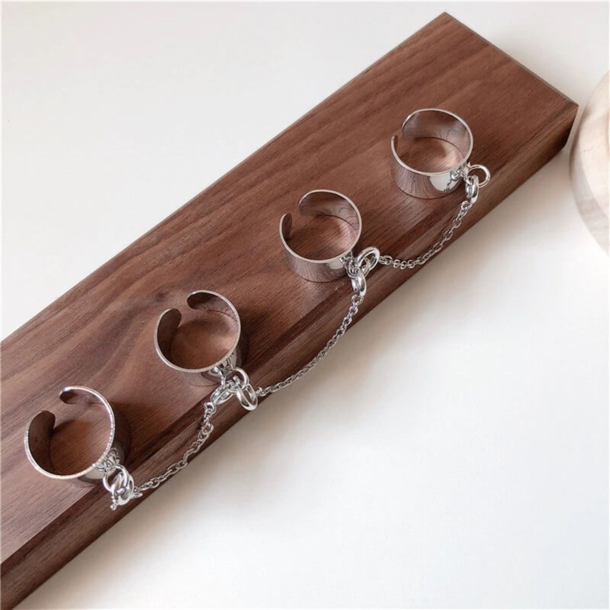 Four Finger Chain Silver Ayarlanabilir Yüzük