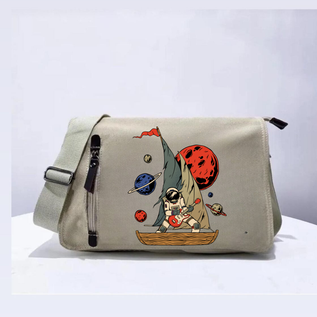 Free Astronot  Unisex Bej Postacı Çantası