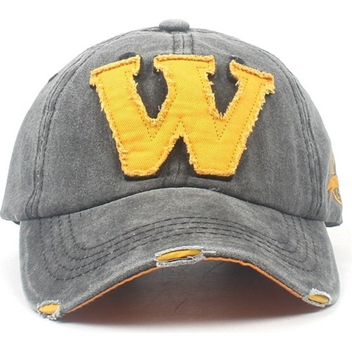 Füme Washington Baskılı Eskitme Tasarım İthal Flexi Snapback Şapka