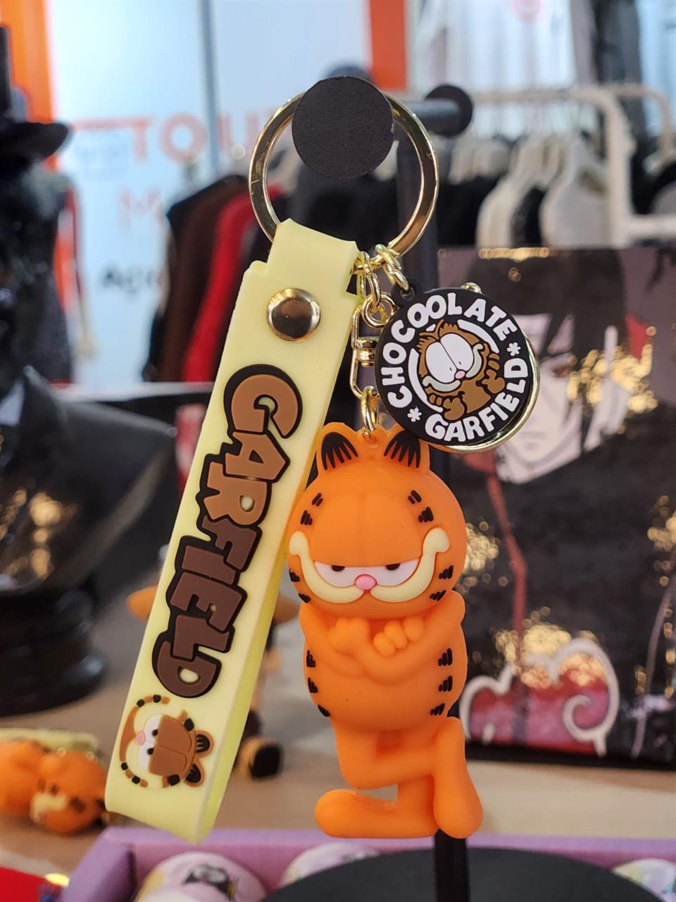 Garfield Figürlü Silikon Anahtarlık