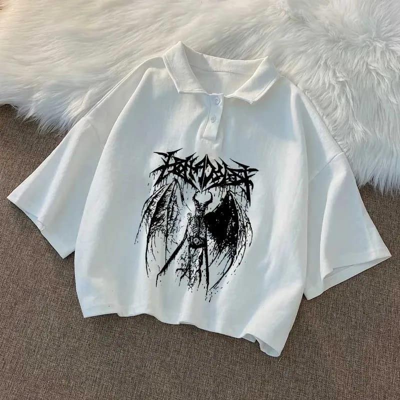 Gothic Devil Polo Yaka Crop 