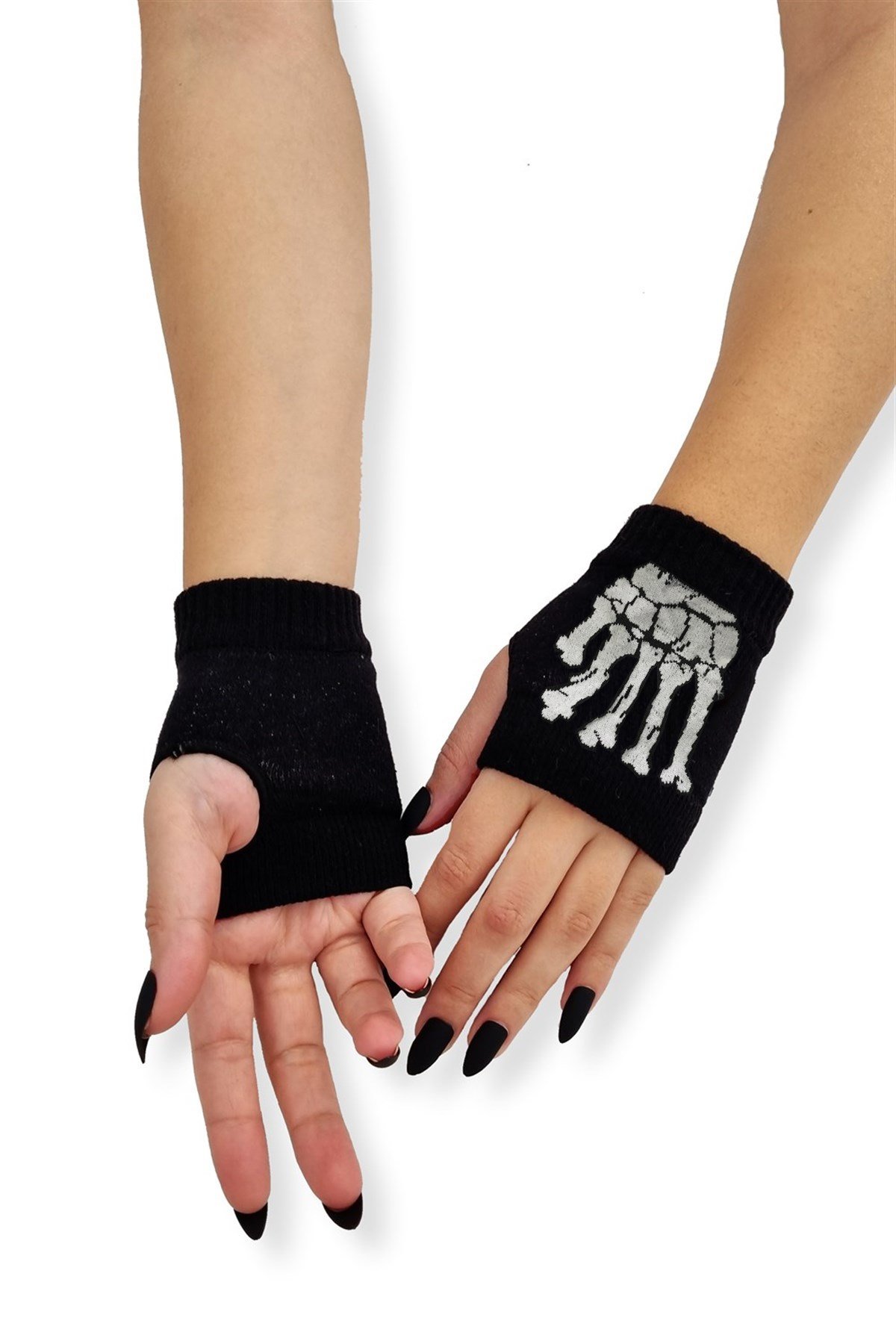 Gothic İskelet Kısa Eldiven