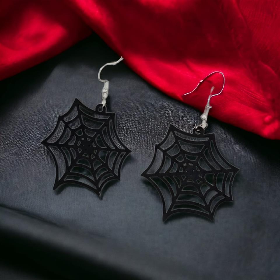 Gothic Örümcek Ağı Küpe