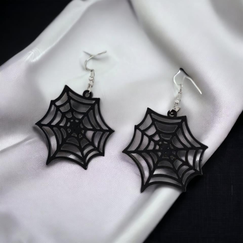 Gothic Örümcek Ağı Küpe