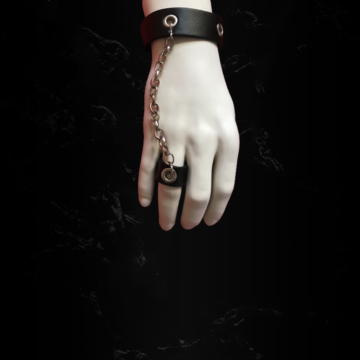 Gothic Zincirli Choker Bileklikli Yüzük
