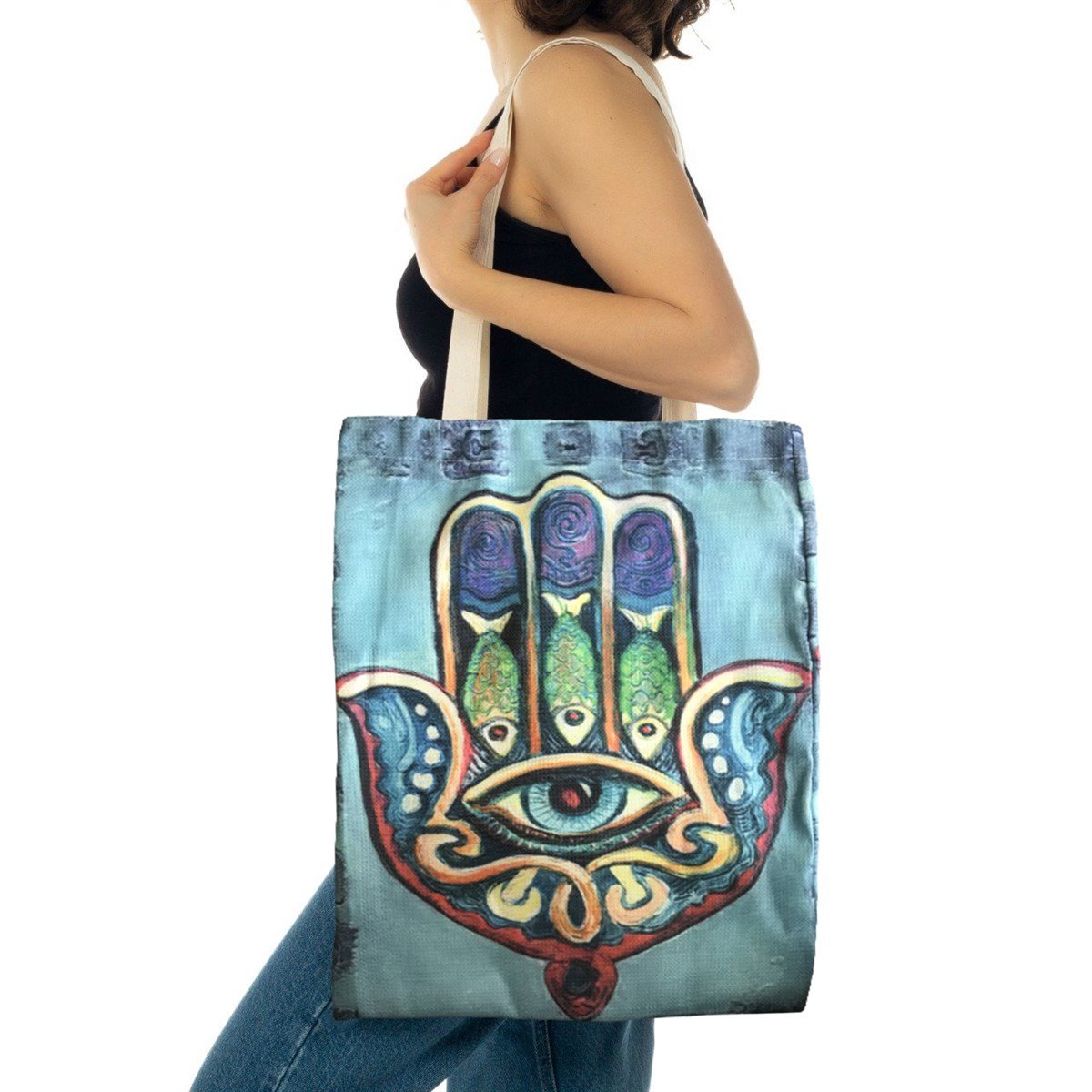 Hamsa Pattern Design Bez Çanta