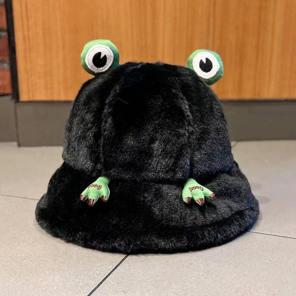 Harahuku Peluş Pamuklu Frog Bucket Şapka