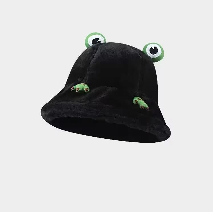 Harahuku Peluş Pamuklu Frog Bucket Şapka
