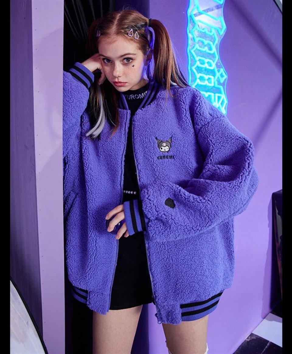 Harajuku Gothic Kuromi Peluş Fermuarlı Ceket