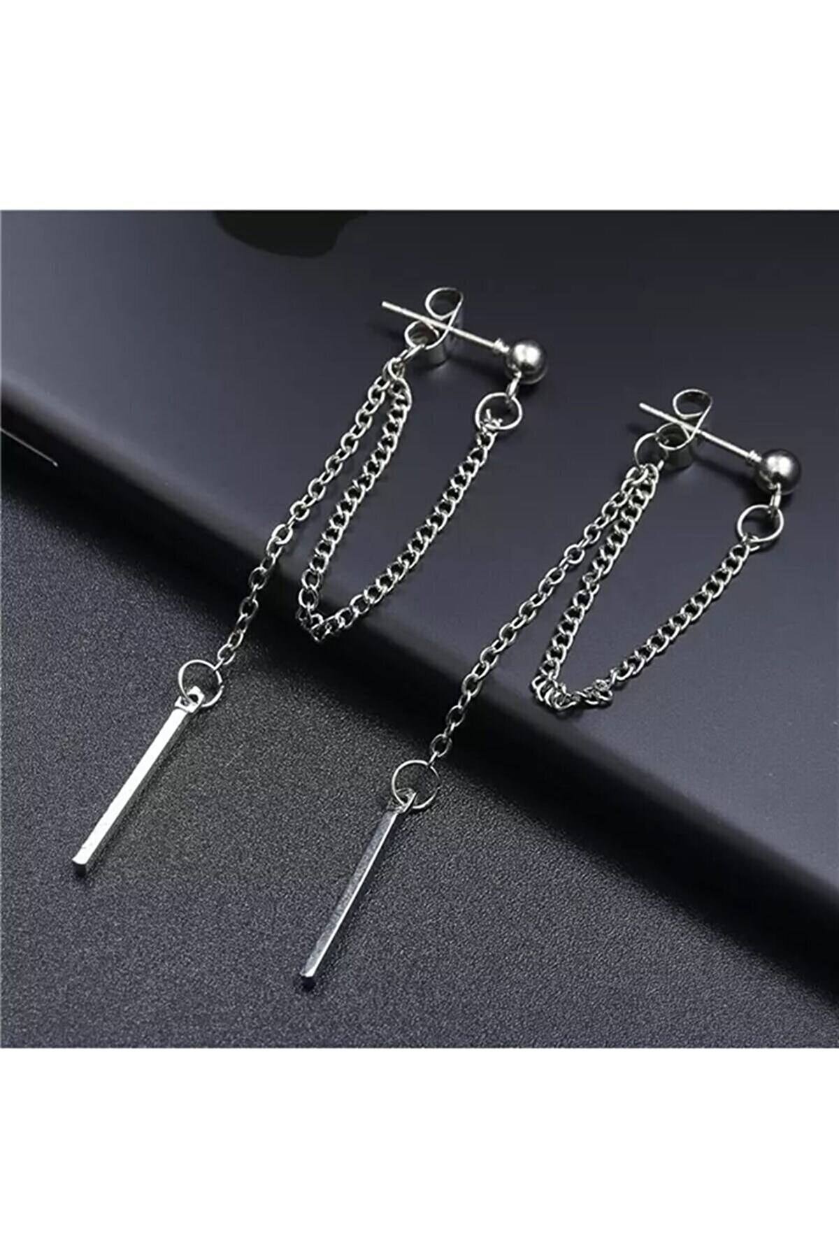Harajuku Punk Geometrik Zincirli Paslanmaz Çelik Unisex Küpe