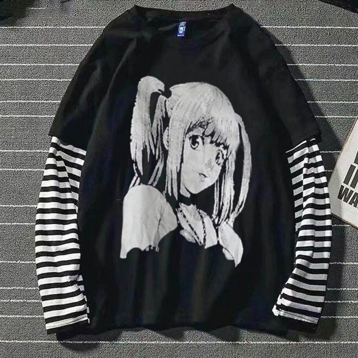 Harajuku Style Anime Death Note Misa Cosplay Uzun Kollu Oversize T Shirt