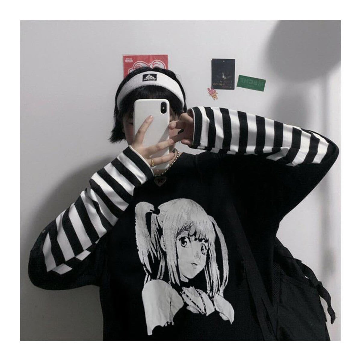 Harajuku Style Anime Death Note Misa Cosplay Uzun Kollu Oversize T Shirt