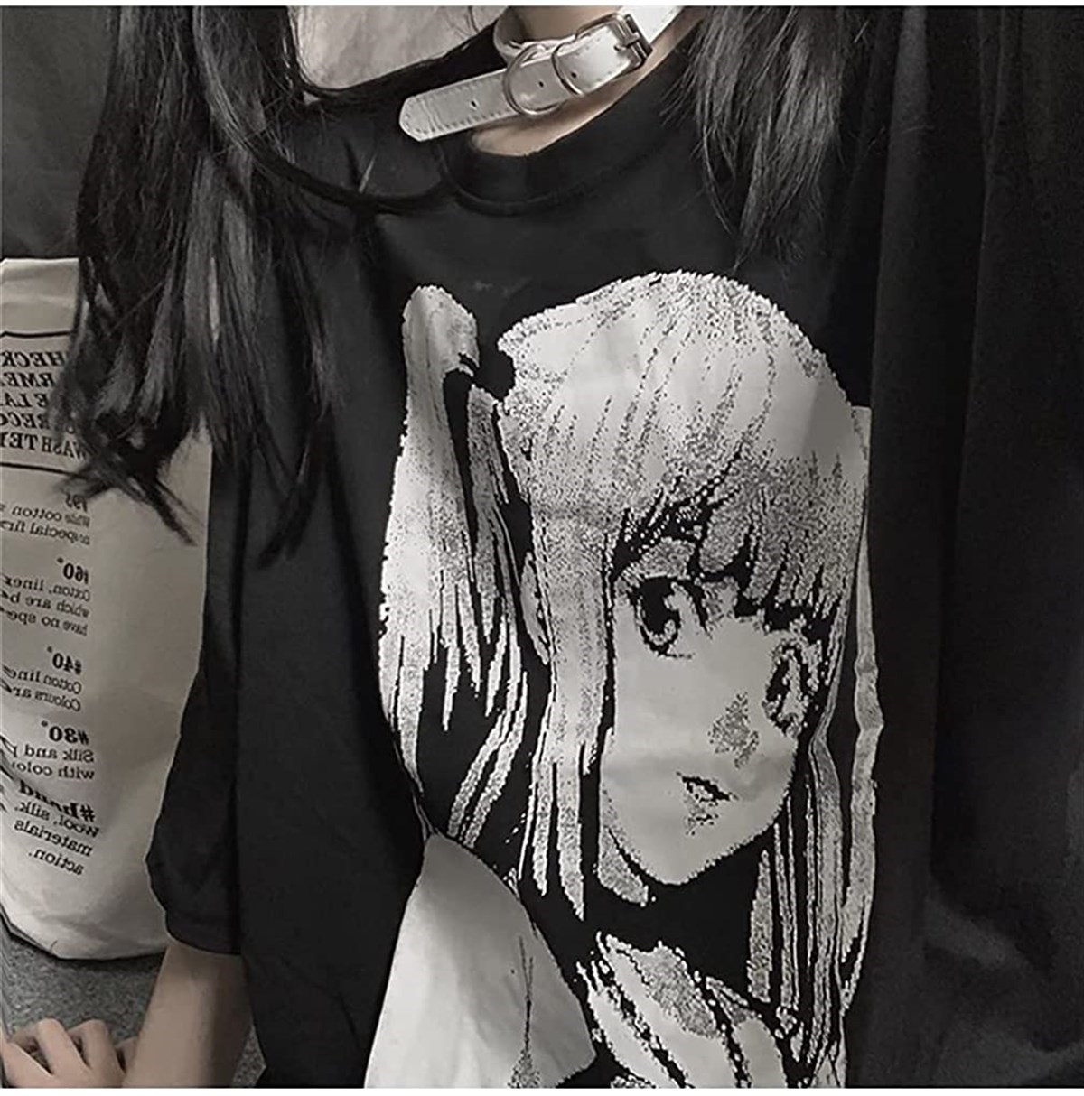 Harajuku Style Anime Death Note Misa Cosplay Kısa Kollu Oversize T Shirt