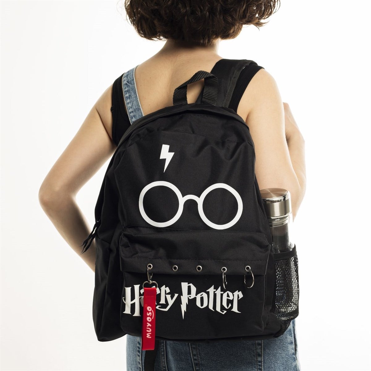 Harry Potter Piercingli Zincirli Siyah Sırt Çantası