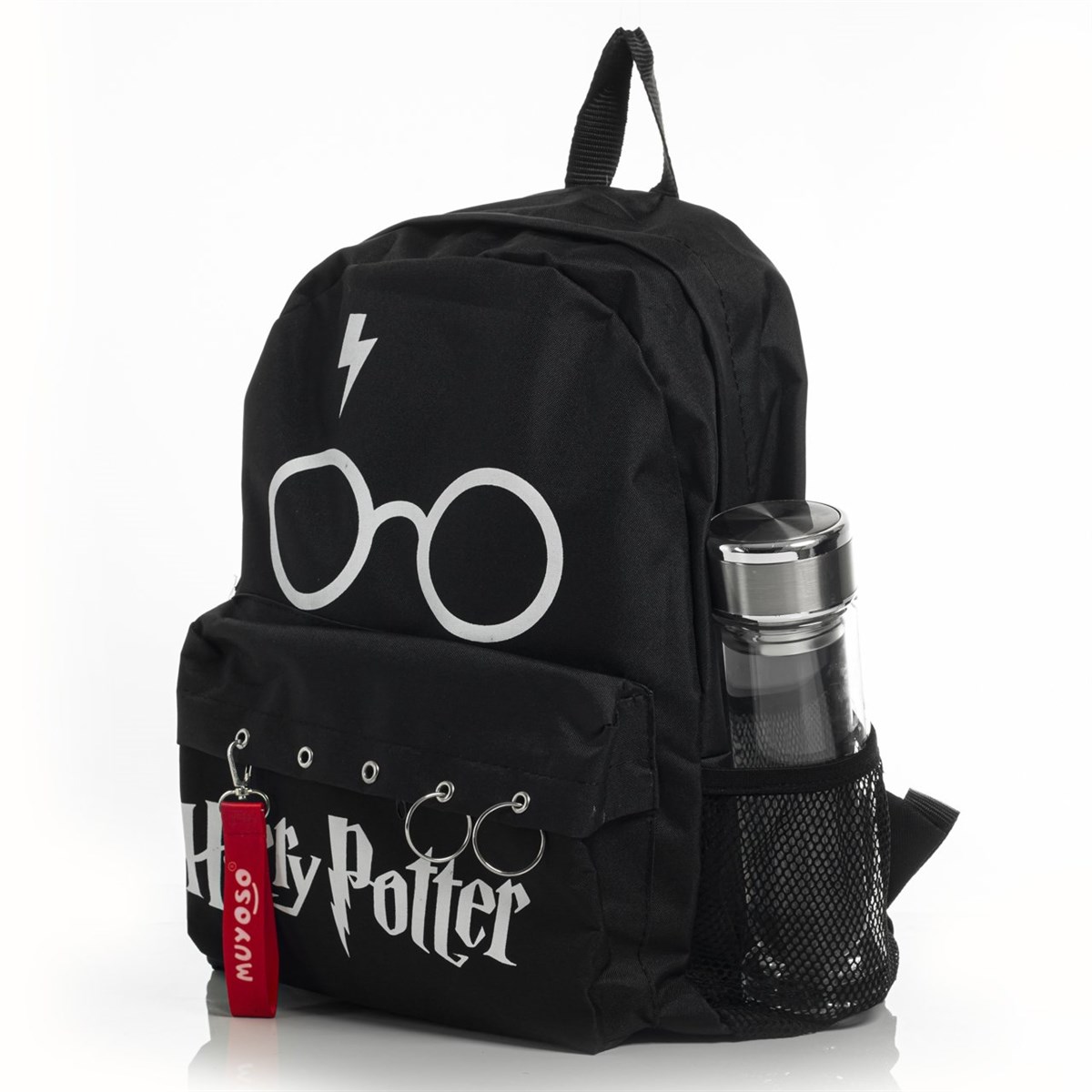 Harry Potter Piercingli Zincirli Siyah Sırt Çantası