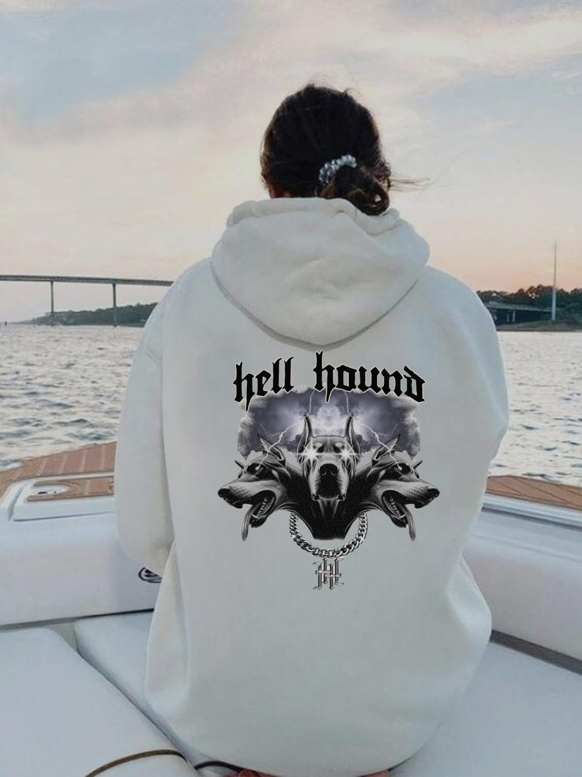 Hell Hound Siyah Kapşonlu Sweatshirt 