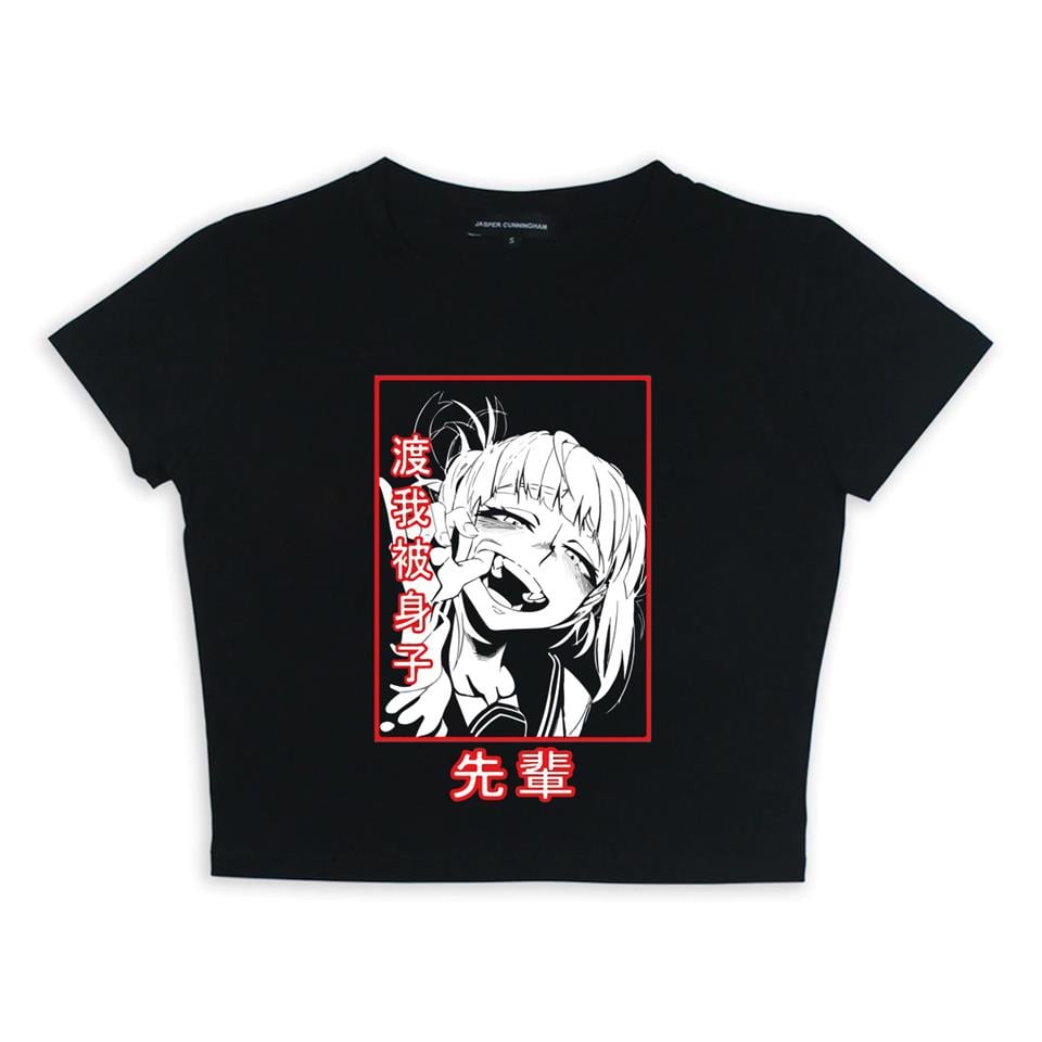Himiko Toga Baskılı Siyah Crop