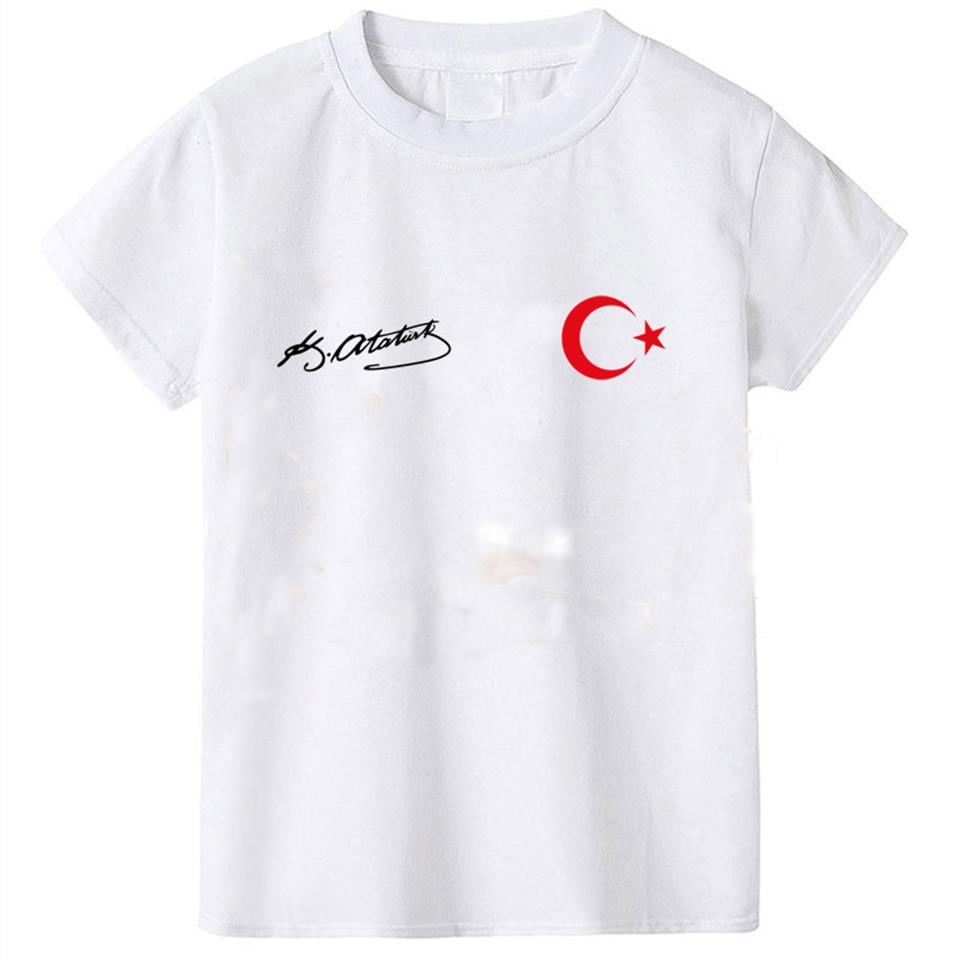İmza Bayrak Baskılı Beyaz Çocuk T-shirt